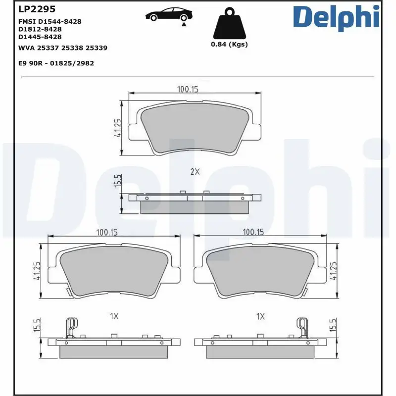 DELPHI LP2295 Arka Fren Balatası