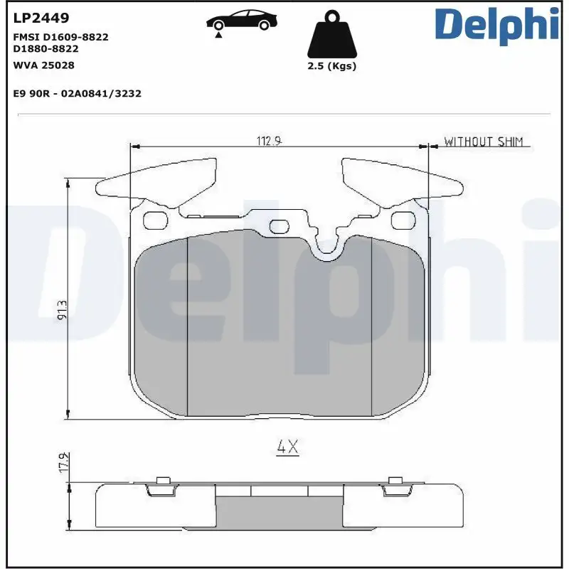 DELPHI LP2449 Ön Fren Balatası