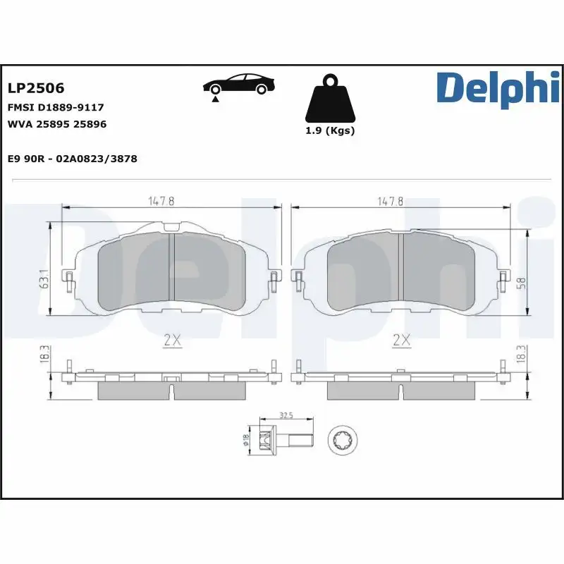DELPHI LP2506 Ön Fren Balatası