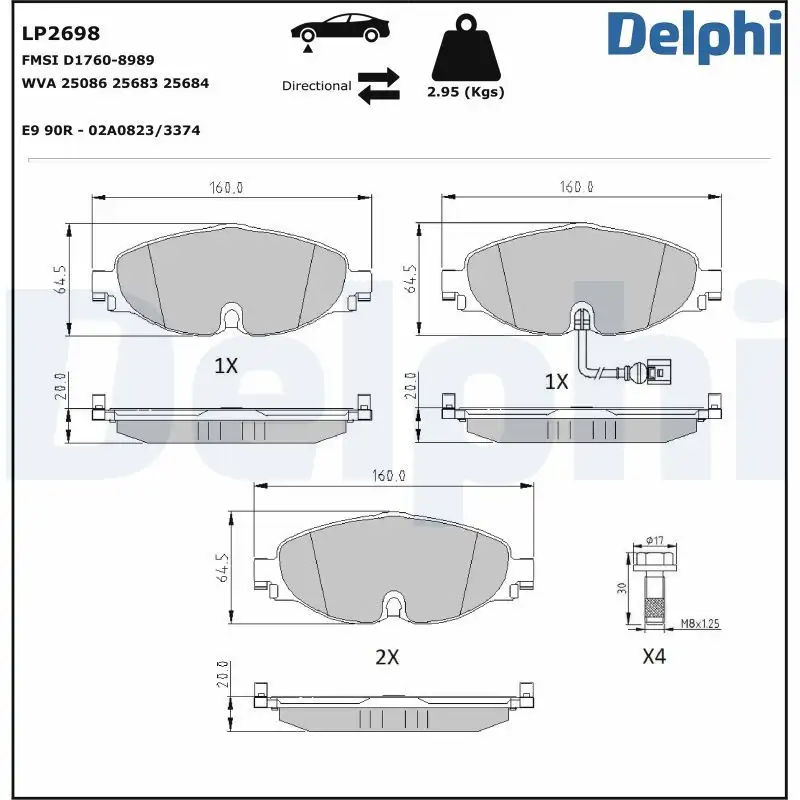 DELPHI LP2698 Ön Fren Balatası