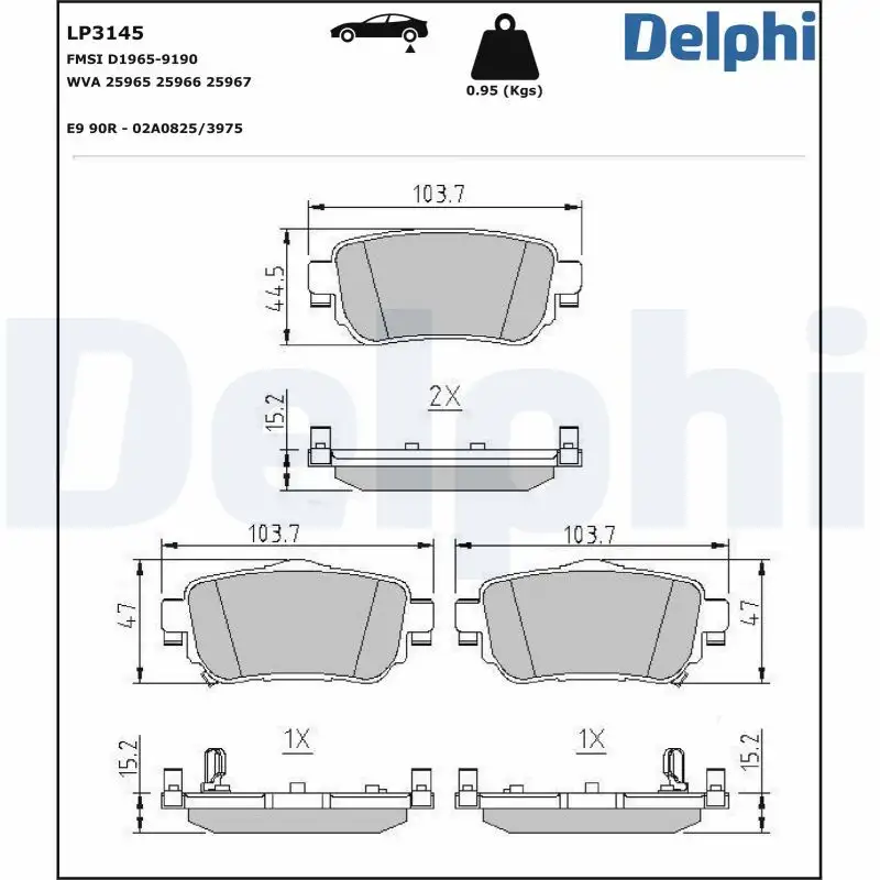 DELPHI LP3145 Arka Fren Balatası