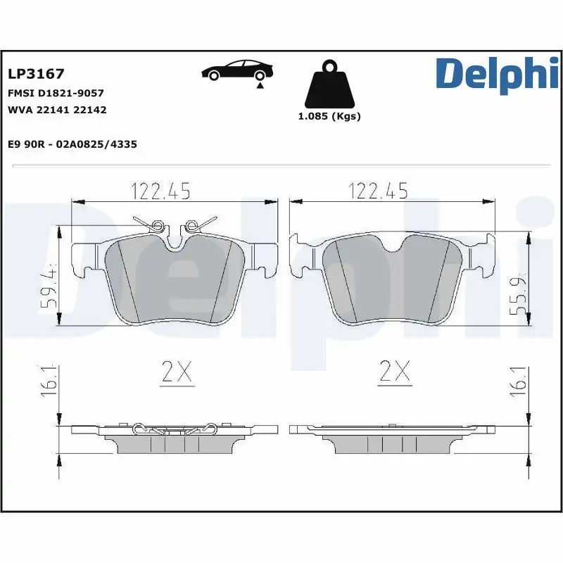 DELPHI LP3167 Arka Fren Balatası