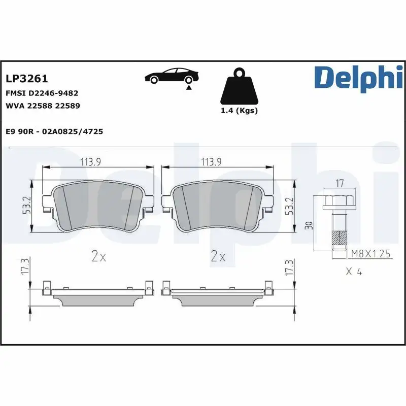 DELPHI LP3261 Arka Fren Balatası