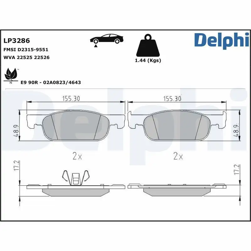 DELPHI LP3286 Ön Fren Balatası 410605536R