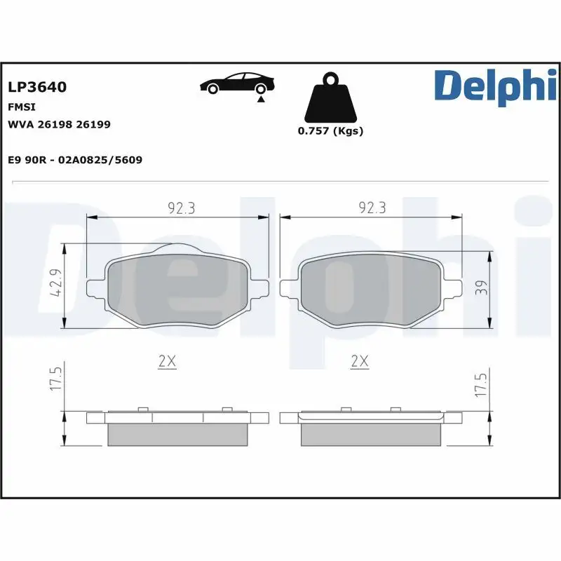 DELPHI LP3640 Arka Fren Balatası 1680301680