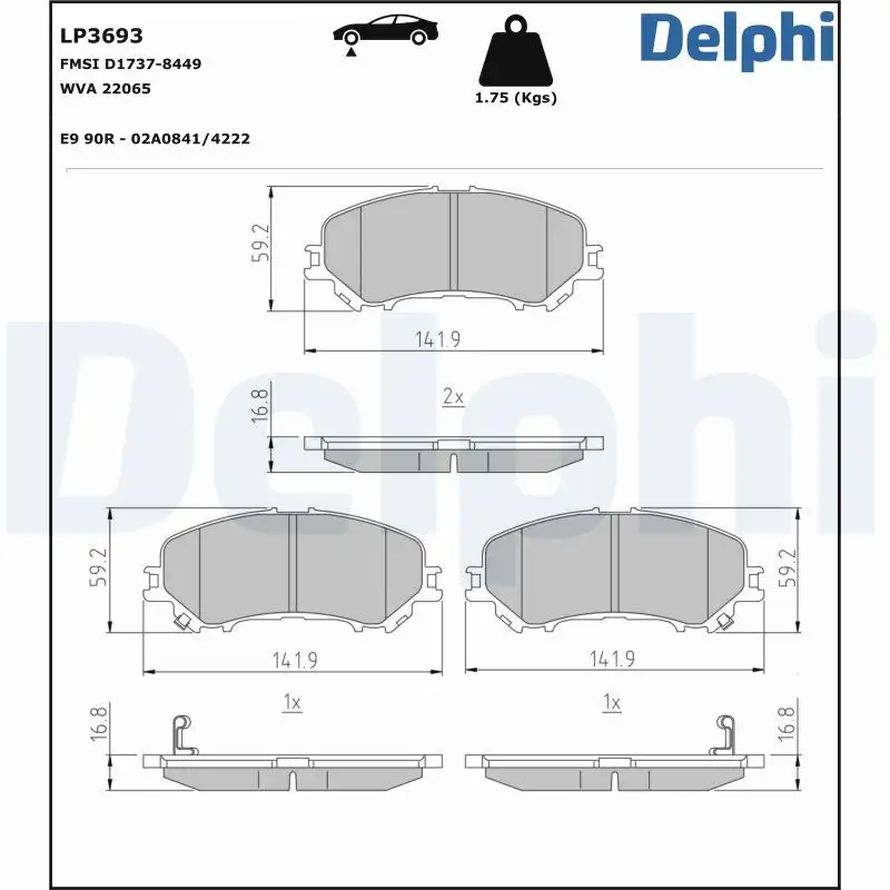 DELPHI LP3693 Ön Fren Balatası D10604CA0A