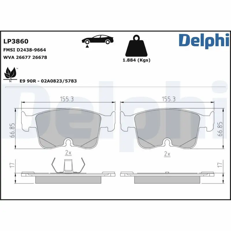 DELPHI LP3860 Ön Fren Balatası