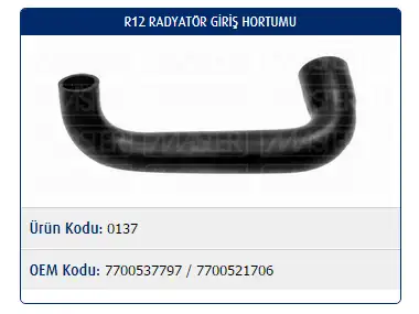 MASTER M0137 Radyatör Üst Hortumu 7700537797
