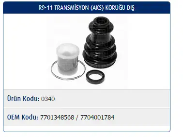 MASTER M0340 Dış Aks Körüğü