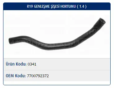 MASTER M0341 Yedek Su Deposu Hortumu 7700792372