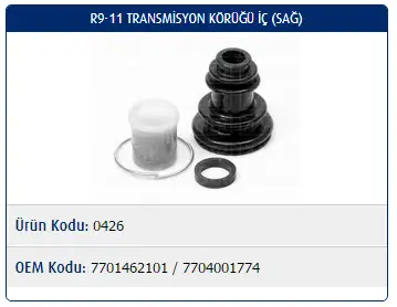 MASTER M0426 İç Aks Körüğü (Sağ) 7701462101