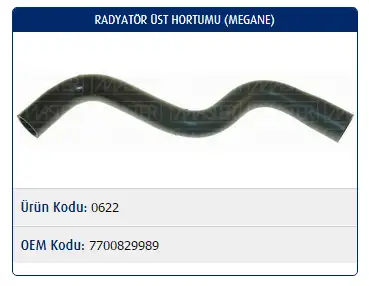 MASTER M0622 Radyatör Üst Hortumu 7700829989
