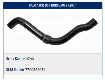 MASTER M0740 Radyatör Üst Hortumu 7700824034