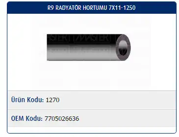 MASTER M1270 Yedek Su Deposu Hortumu 7705026636