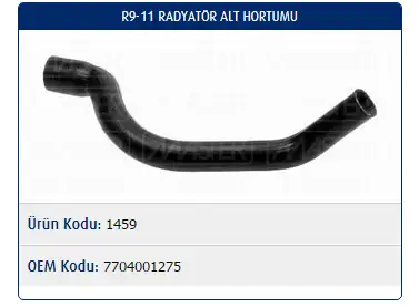 MASTER M1459 Radyatör Alt Hortumu