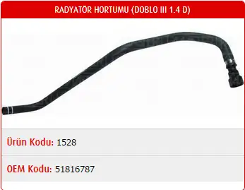 MASTER M1528 Yedek Su Deposu Hortumu 51816787