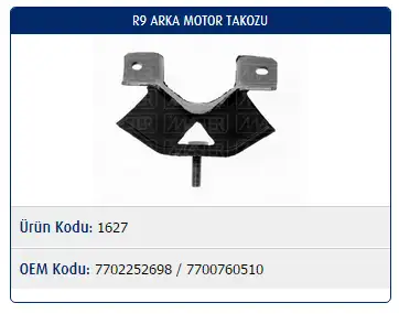 MASTER M1627 Motor Takozu (Arka) 7700760510