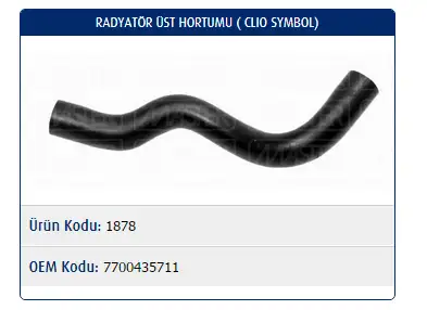 MASTER M1878 Radyatör Üst Hortumu 7700435711