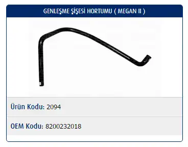 MASTER M2094 Yedek Su Deposu Hortumu 8200458960