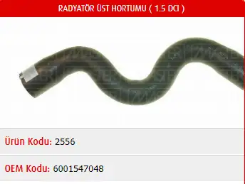 MASTER M2556 Radyatör Üst Hortumu 6001547048