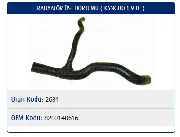 MASTER M2684 Radyatör Alt Hortumu 8200140616
