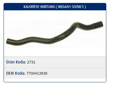 MASTER M2731 Kalorifer Hortumu 7700413938