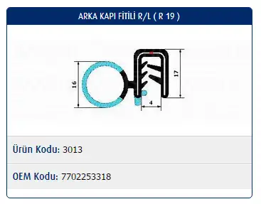 MASTER M3013 Kapı Fitili 7702253318