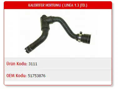 MASTER M3111 Kalorifer Hortumu 51753876