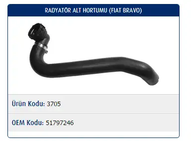 MASTER M3705 Radyatör Alt Hortumu 51797246