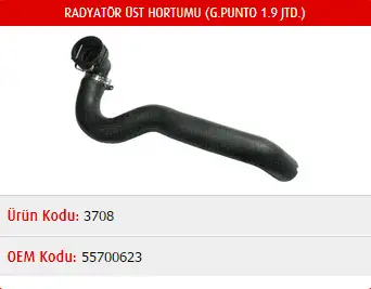 MASTER M3708 Radyatör Üst Hortumu 55700623