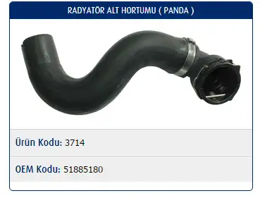 MASTER M3714 Radyatör Alt Hortumu 51885180
