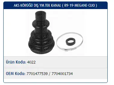 MASTER M4022 Dış Aks Körüğü