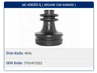 MASTER M4041 İç Aks Körüğü 7701471522