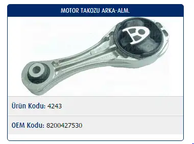MASTER M4243 Motor Takozu (Arka) 8200427530