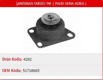 MASTER M4292 Şanzıman Takozu 51718665