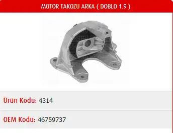 MASTER M4314 Motor Takozu (Arka) 46759737