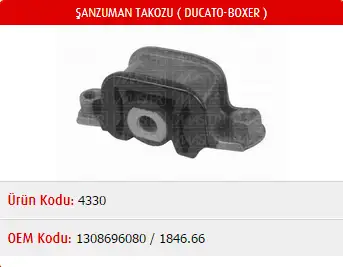 MASTER M4330 Şanzıman Takozu 184666