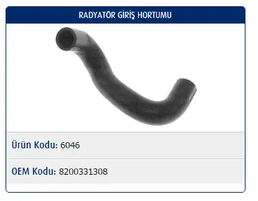MASTER M6046 Radyatör Üst Hortumu MB238151