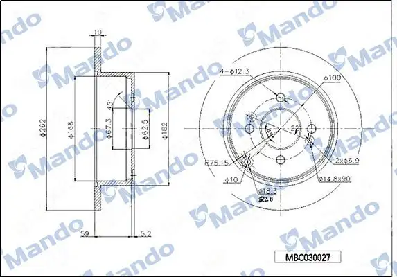 MANDO MBC030027 Arka Fren Diski 584111G300
