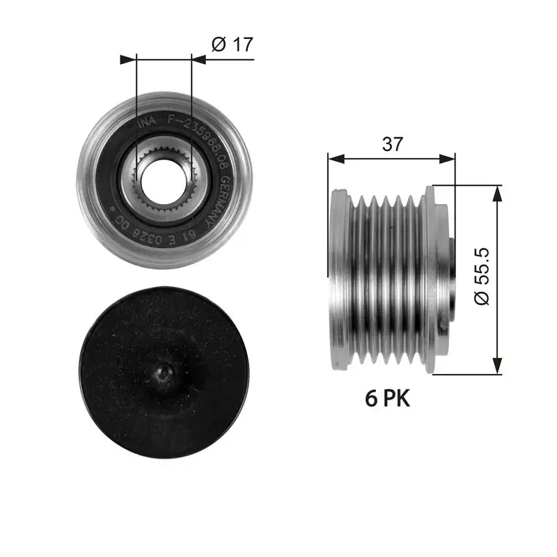 GATES OAP7046 Alternatör Kasnağı A6481550015