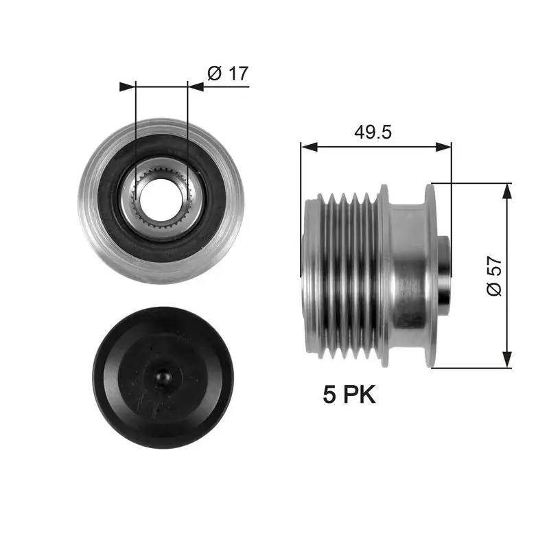 GATES OAP7089 Alternatör Kasnağı A1661550215