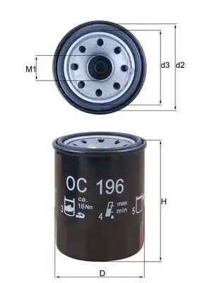 MAHLE OC196 Yağ Filtresi