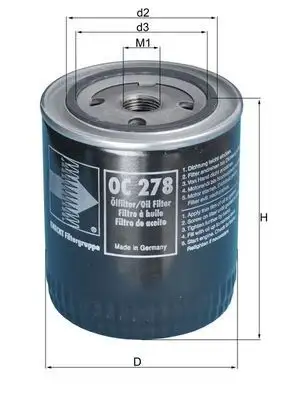 MAHLE OC278 Yağ Filtresi
