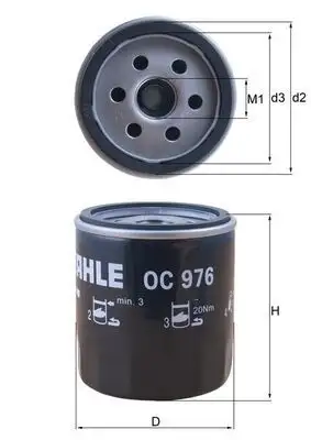 MAHLE OC976 Yağ Filtresi