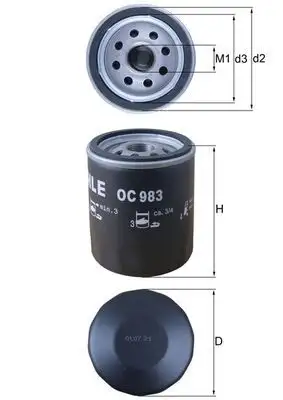 MAHLE OC983 Yağ Filtresi