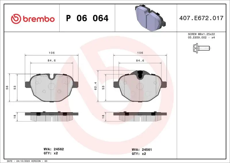 BREMBO P06064 Arka Fren Balatası