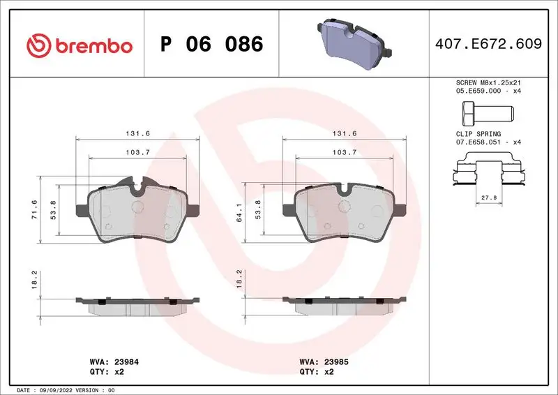 BREMBO P06086 Ön Fren Balatası
