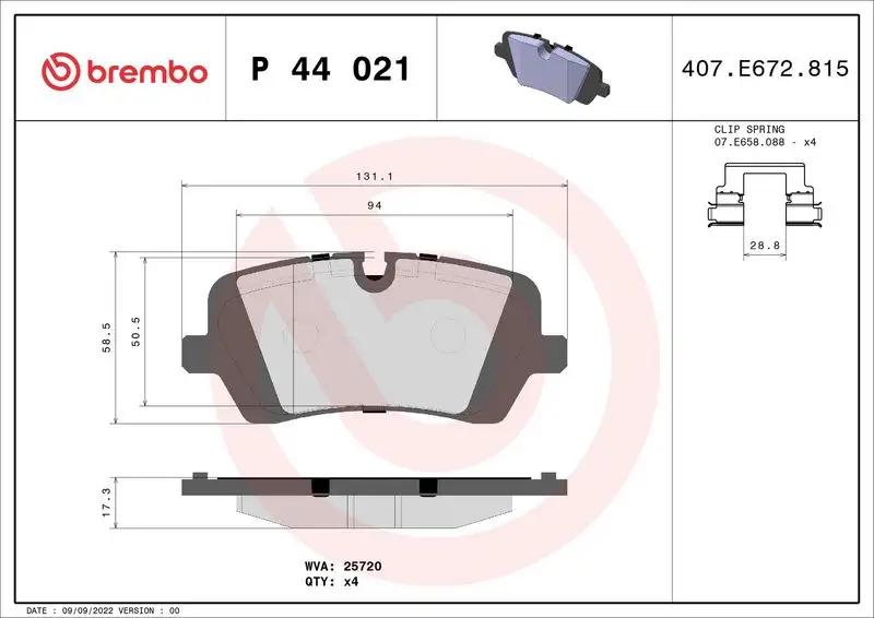 BREMBO P44021 Arka Fren Balatası