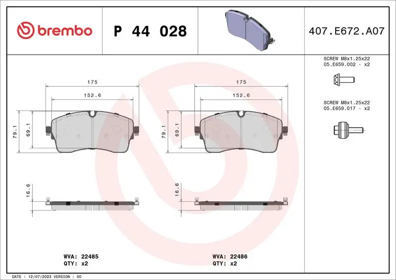 BREMBO P44028 Ön Fren Balatası
