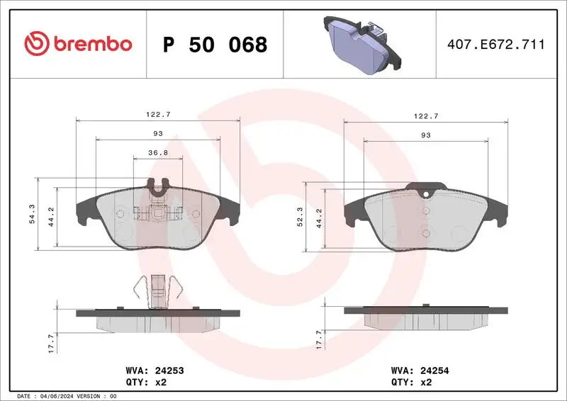 BREMBO P50068 Arka Fren Balatası